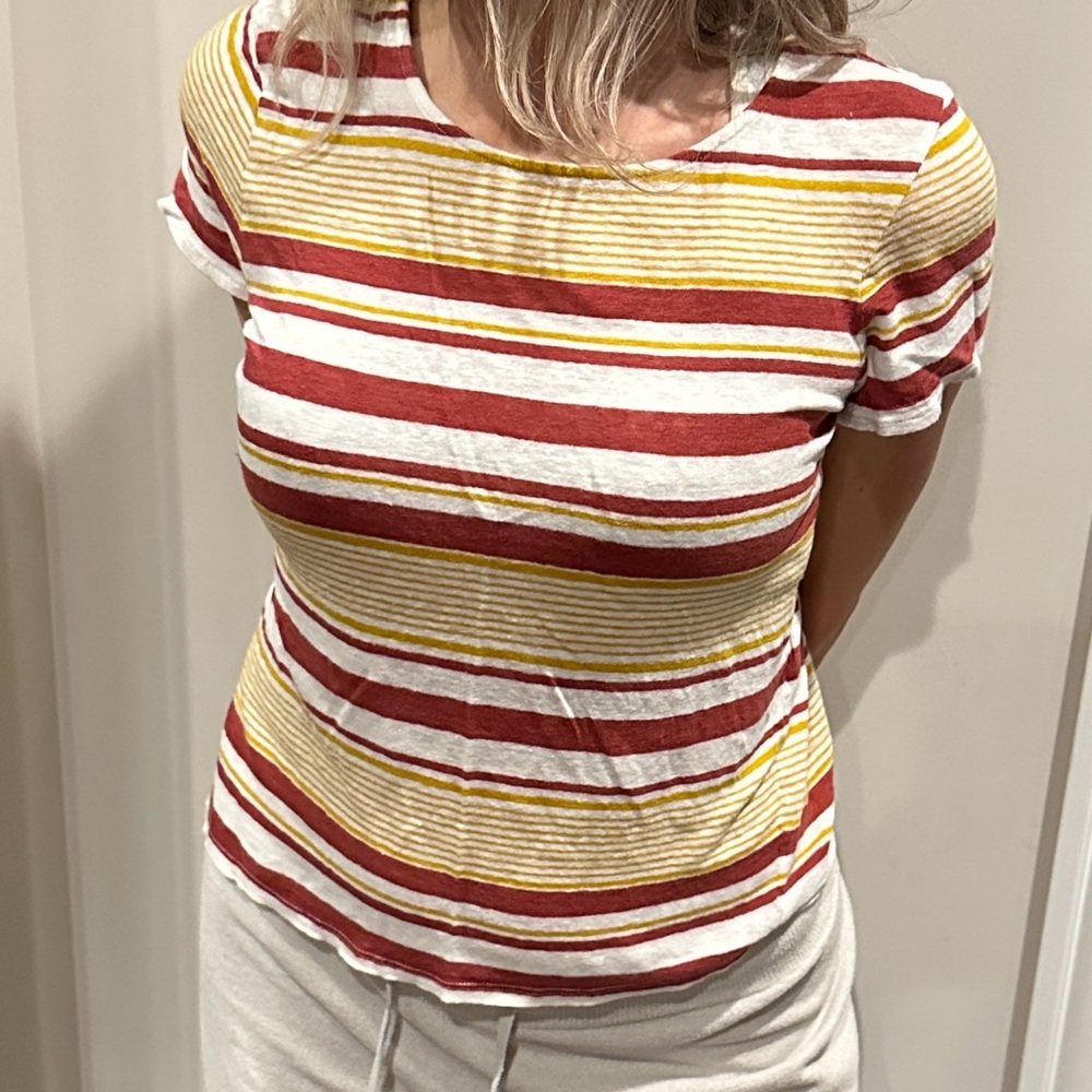 SEZANE LINEN STRIPED TOP